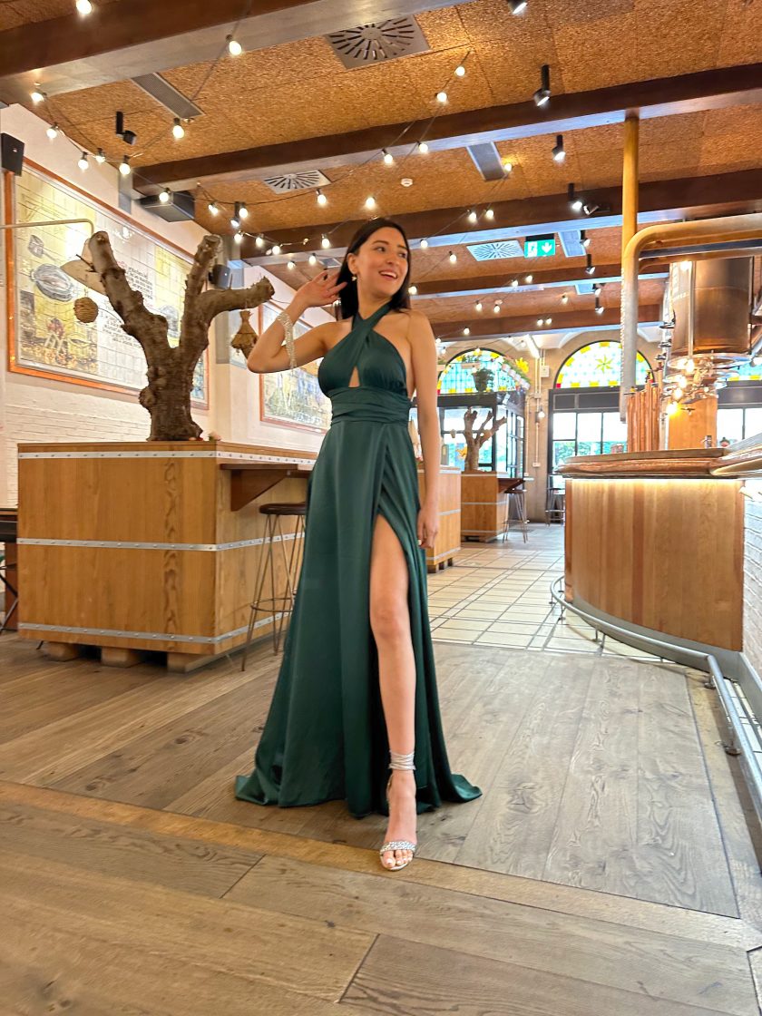 Vestido Seda Pecho Cruzado - Imagen 4