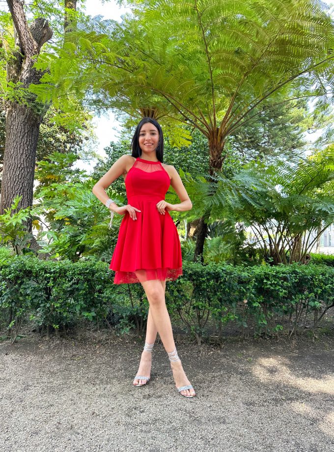 Vestido Halter Vuelo Tul