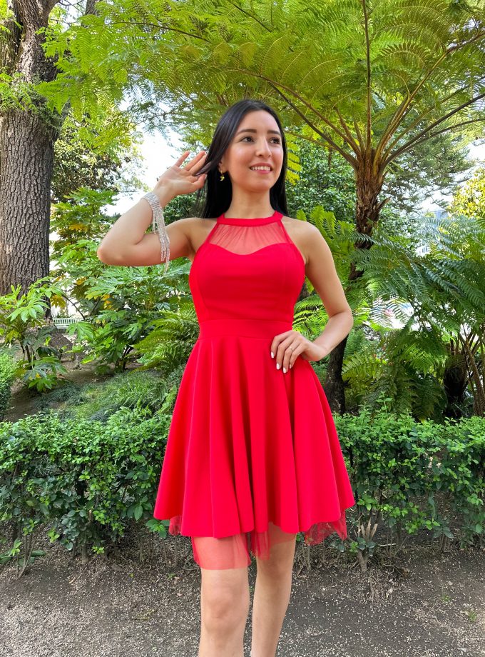 Vestido Halter Vuelo Tul