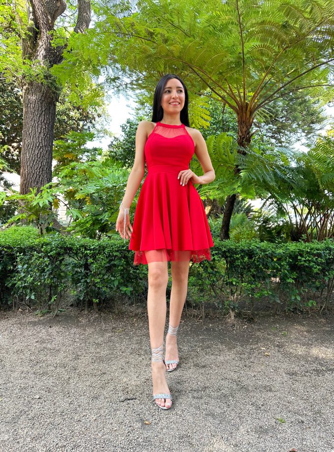 Vestido Halter Vuelo Tul