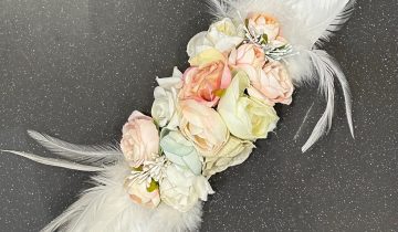 Cinturón Floral Plumas Blanco