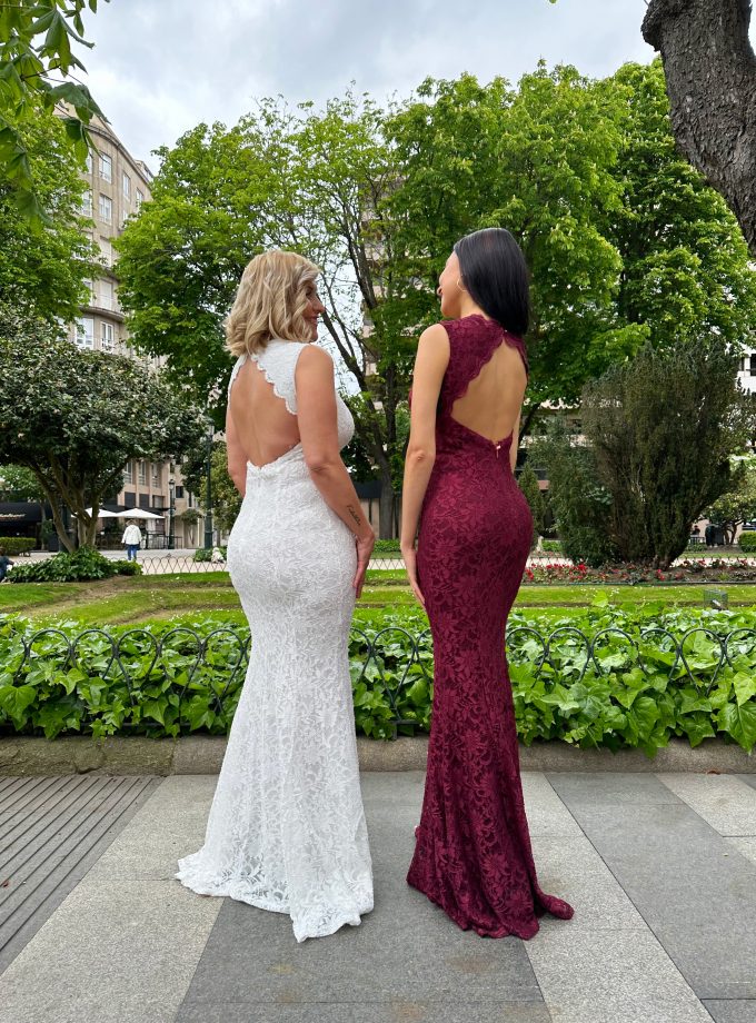 Vestido Encaje Sirena Espalda Novia