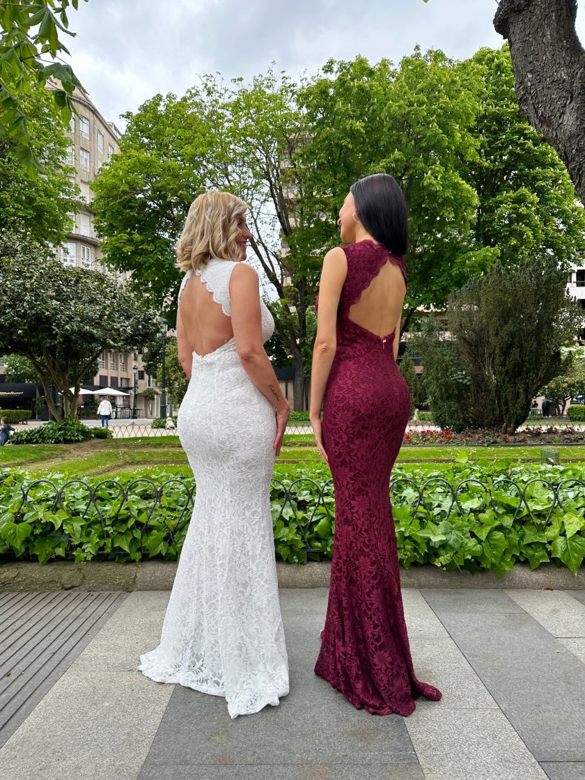 Vestido Encaje Sirena Espalda Novia