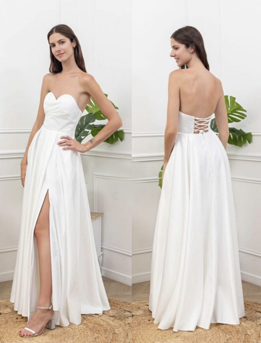 Vestido Seda Corazón Novia - Imagen 8