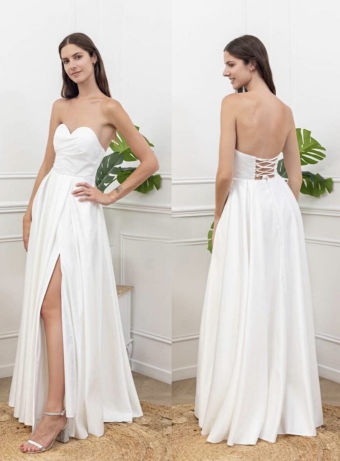 Vestido Seda Corazón Novia