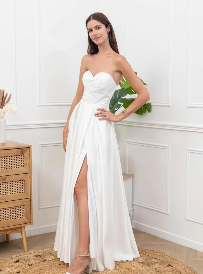 Vestido Seda Corazón Novia