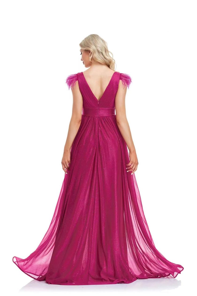 Vestido Plumas Hombros Curvy - Imagen 7