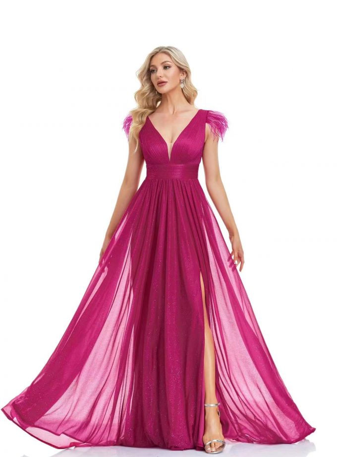 Vestido Plumas Hombros Curvy