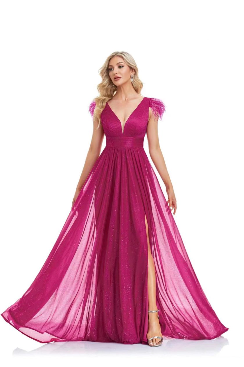 Vestido Plumas Hombros Curvy - Imagen 6
