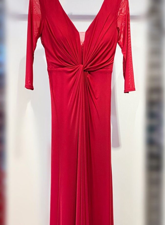 Vestido Nudo Mangas Traslúcidas