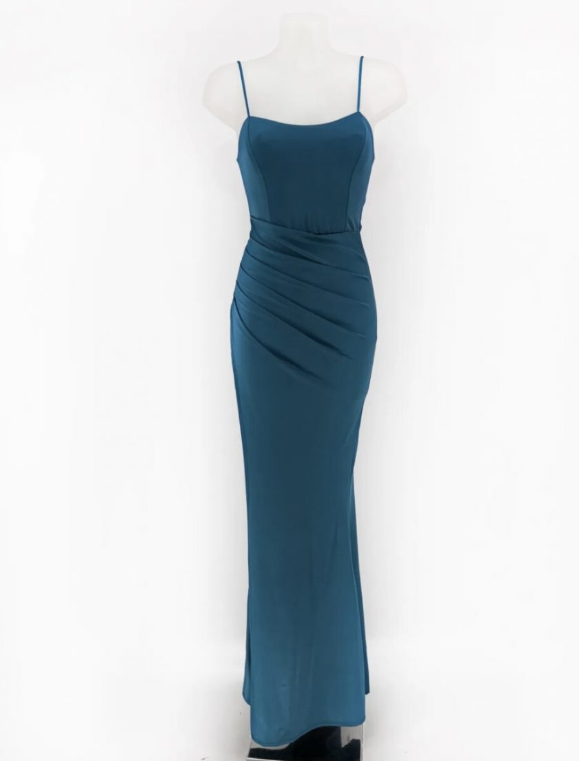 Vestido Seda Elástico Drapeado Espalda - Imagen 4