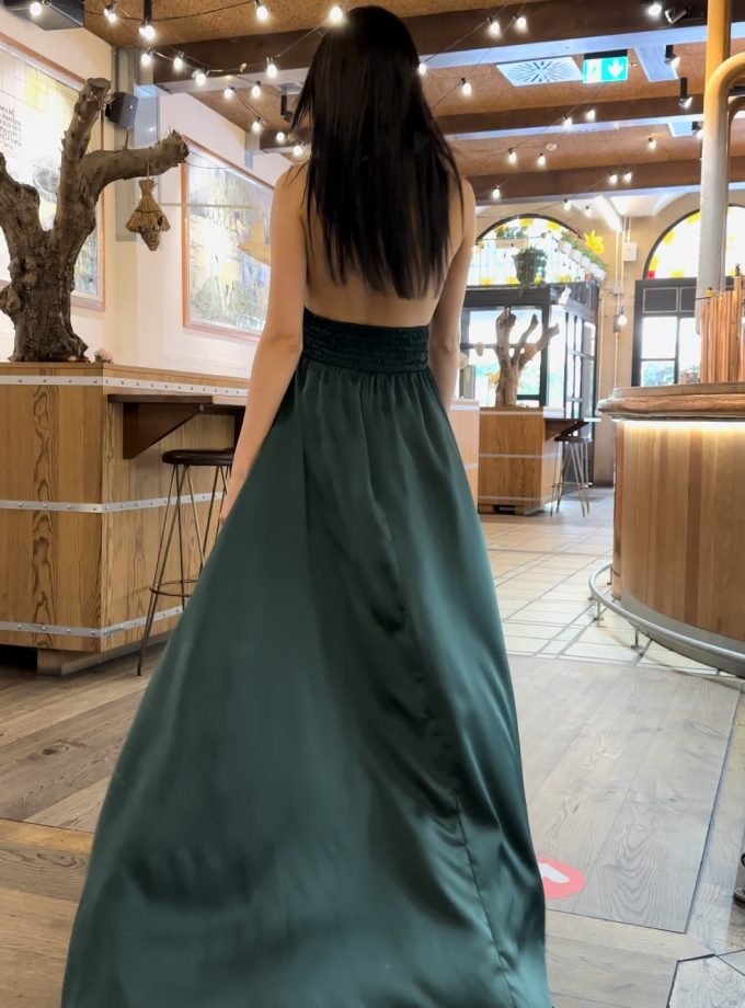 Vestido Seda Pecho Cruzado