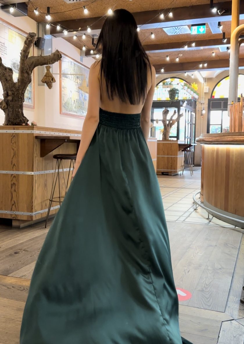 Vestido Seda Pecho Cruzado - Imagen 6