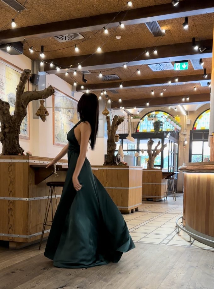 Vestido Seda Pecho Cruzado