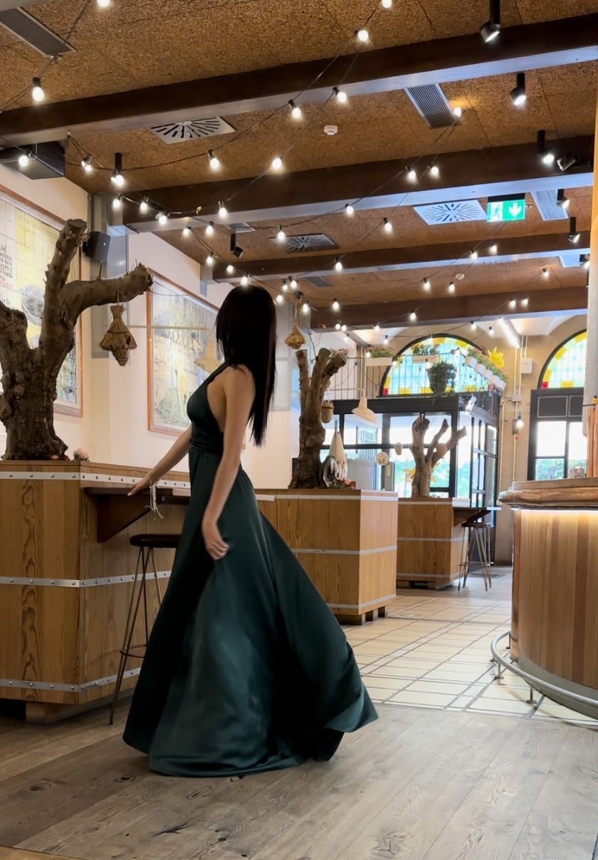 Vestido Seda Pecho Cruzado - Imagen 11