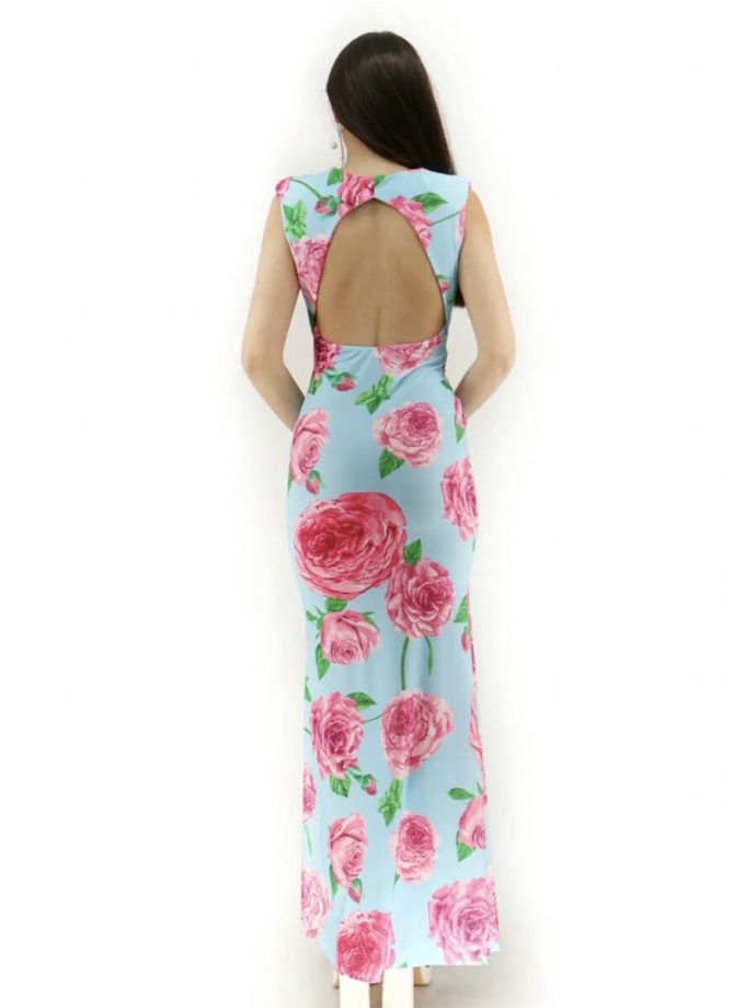 Vestido Estampado Espalda Abierta