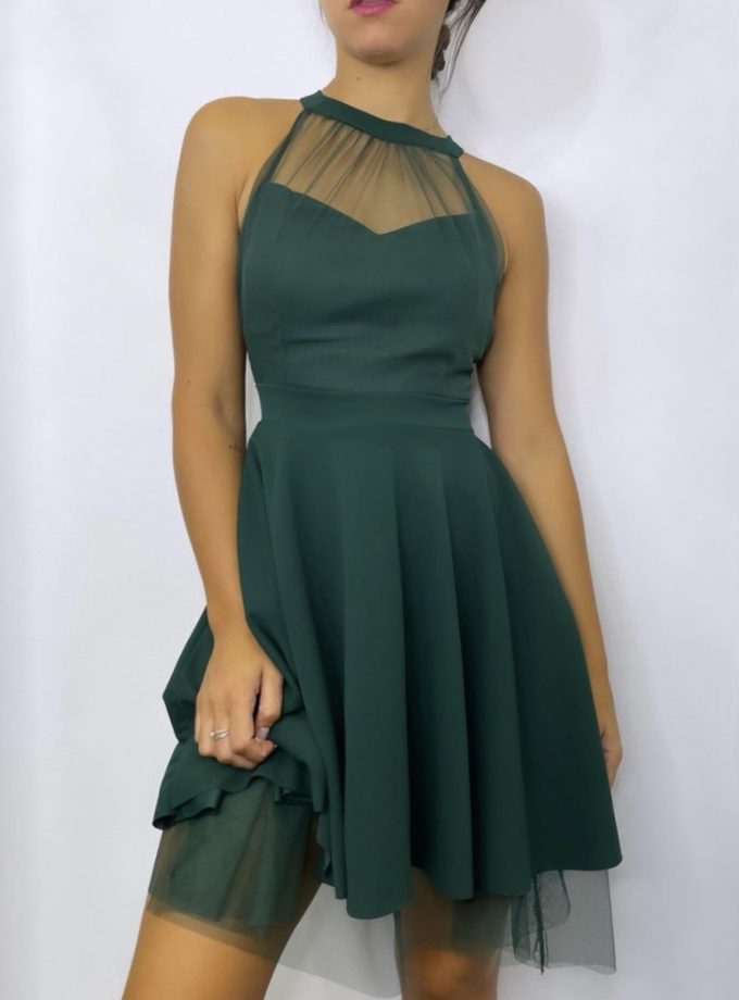 Vestido Halter Vuelo Tul