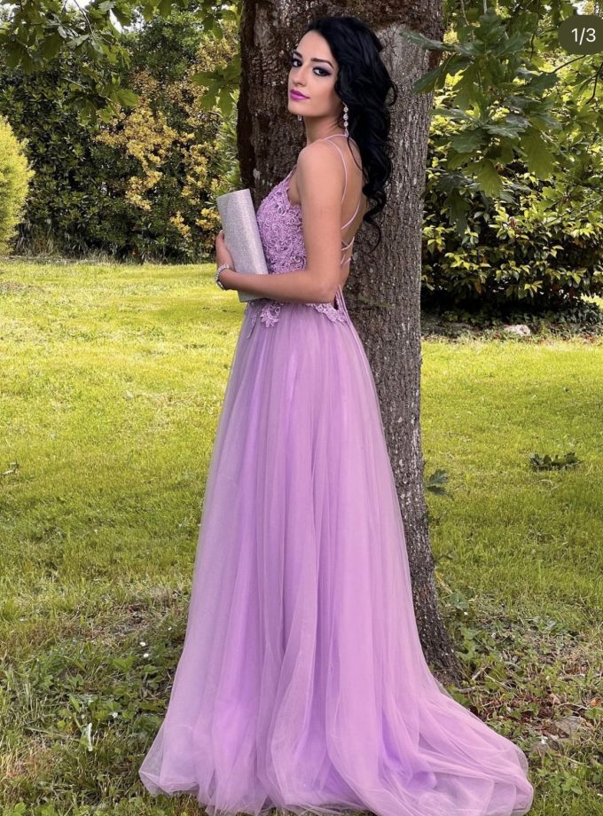 Vestido Tul Largo Abertura