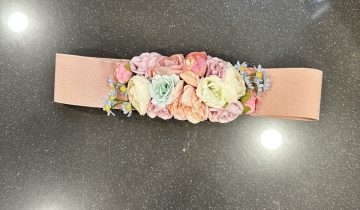 Cinturón Floral Elástico Rosa