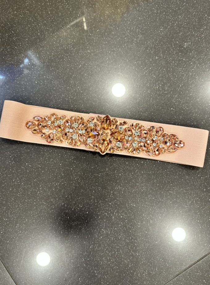 Cinturón Floral Elástico Plata