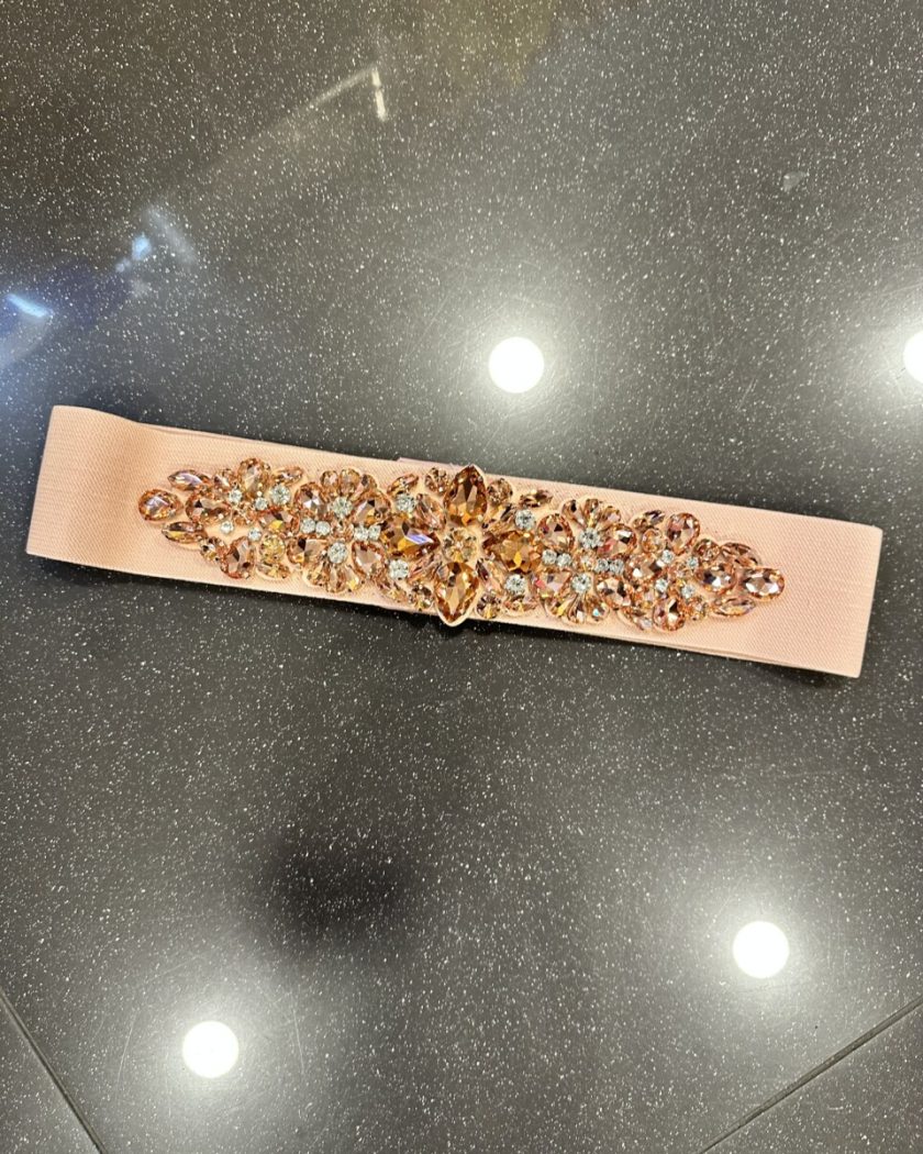 Cinturón Floral Elástico Plata