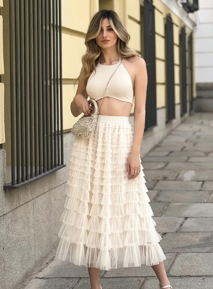 Falda de Tul Volantes