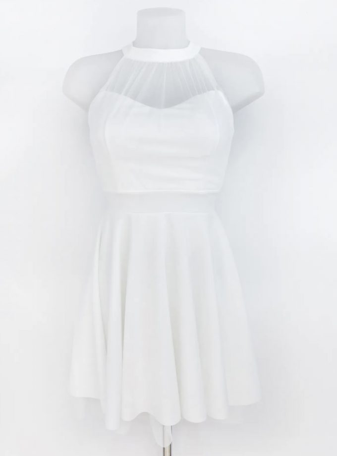 Vestido Halter Vuelo Tul Novia