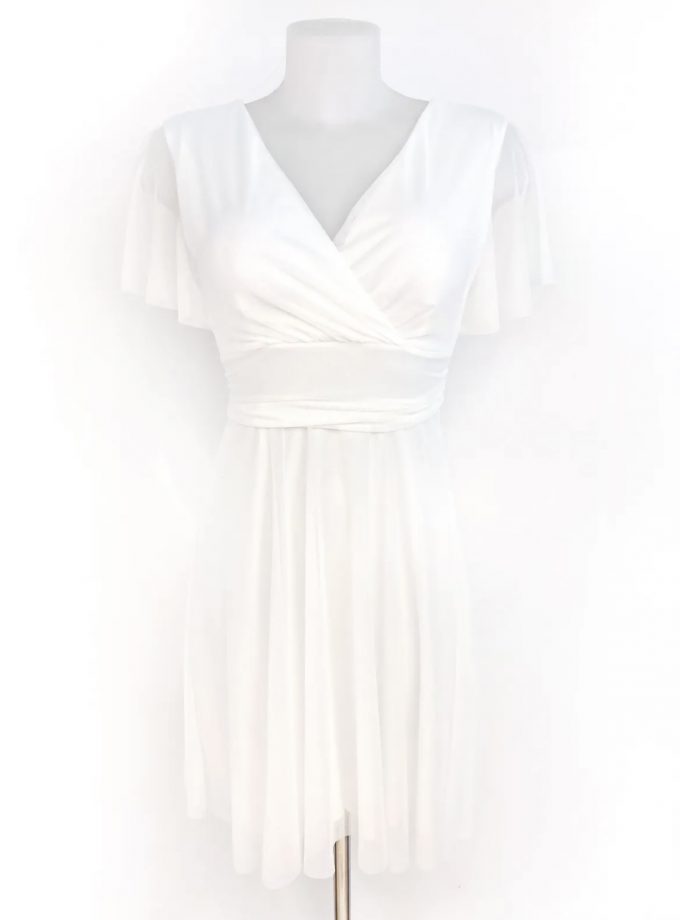 Vestido Tul Mangas Corto Novia