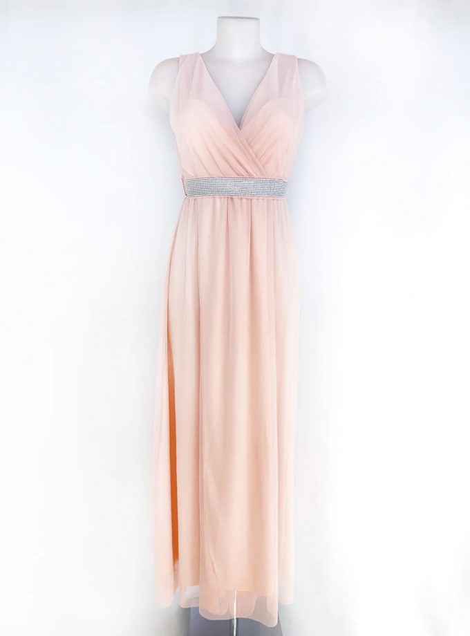 Vestido Tul Basic Cintura Brillos