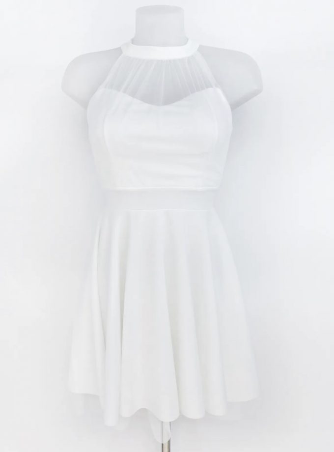 Vestido Halter Vuelo Tul Novia