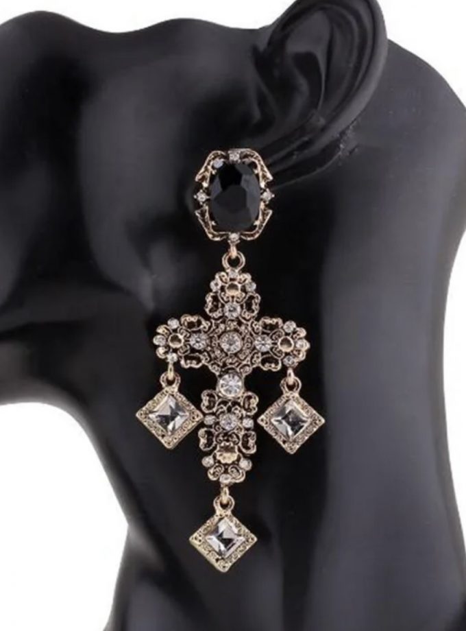 Pendientes Cruz Cristales