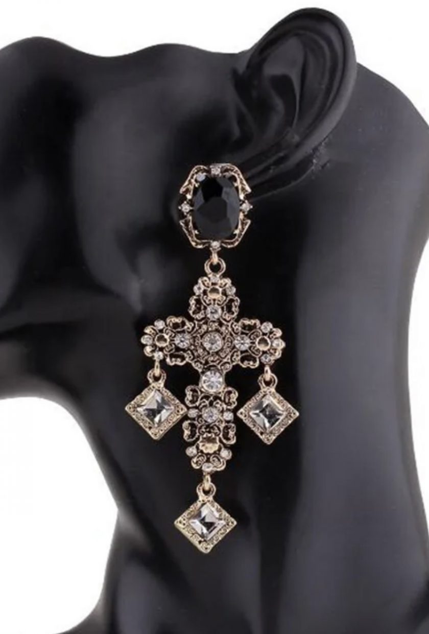 Pendientes Cruz Cristales