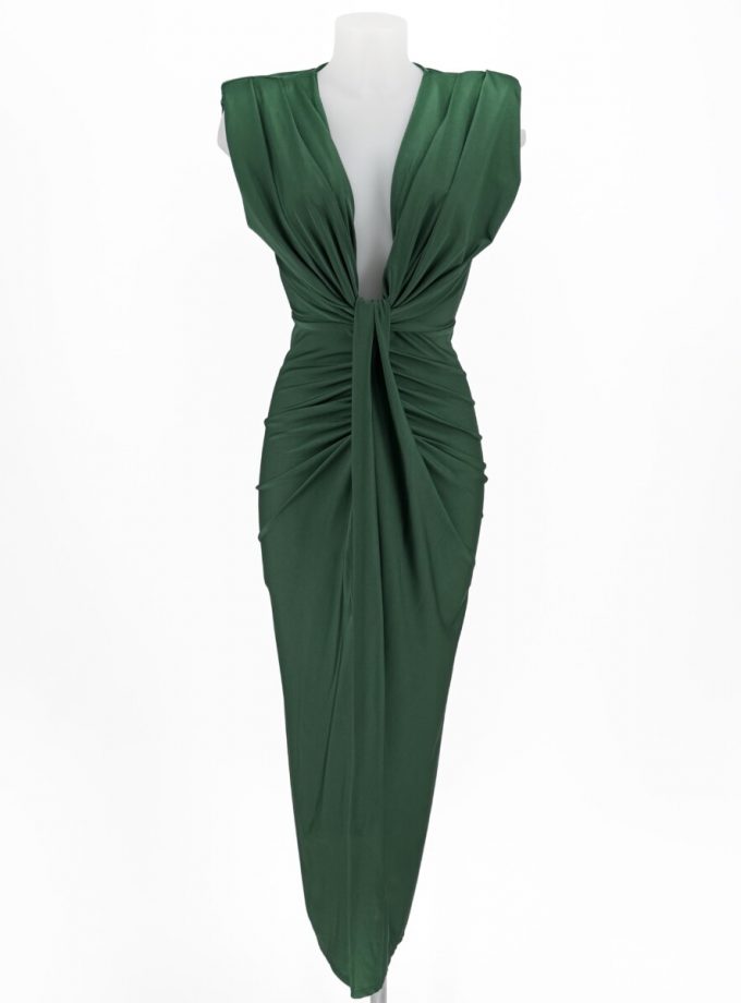 Vestido Seda Escote Nudo