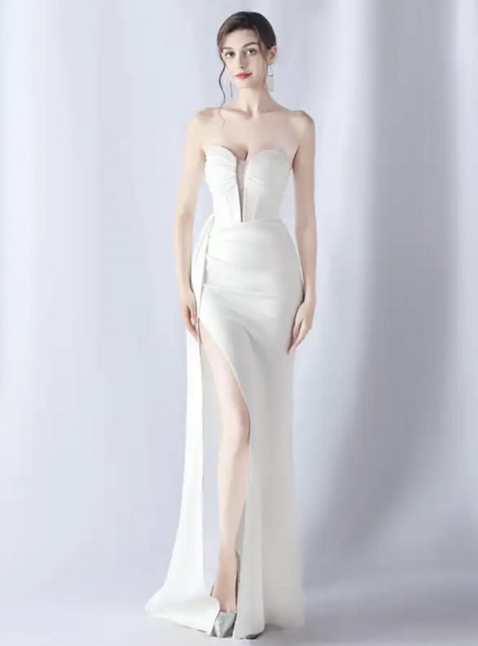 Vestido Sirena Corsé Brillos Novia