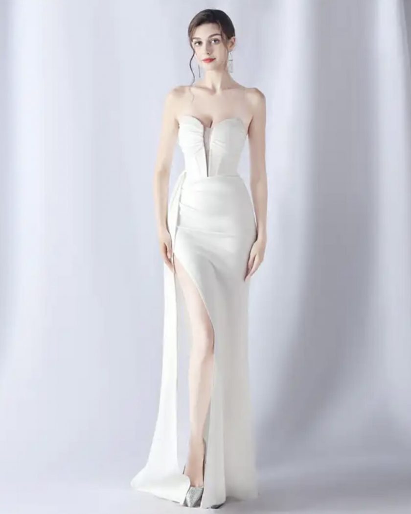 Vestido Sirena Corsé Brillos Novia - Imagen 4