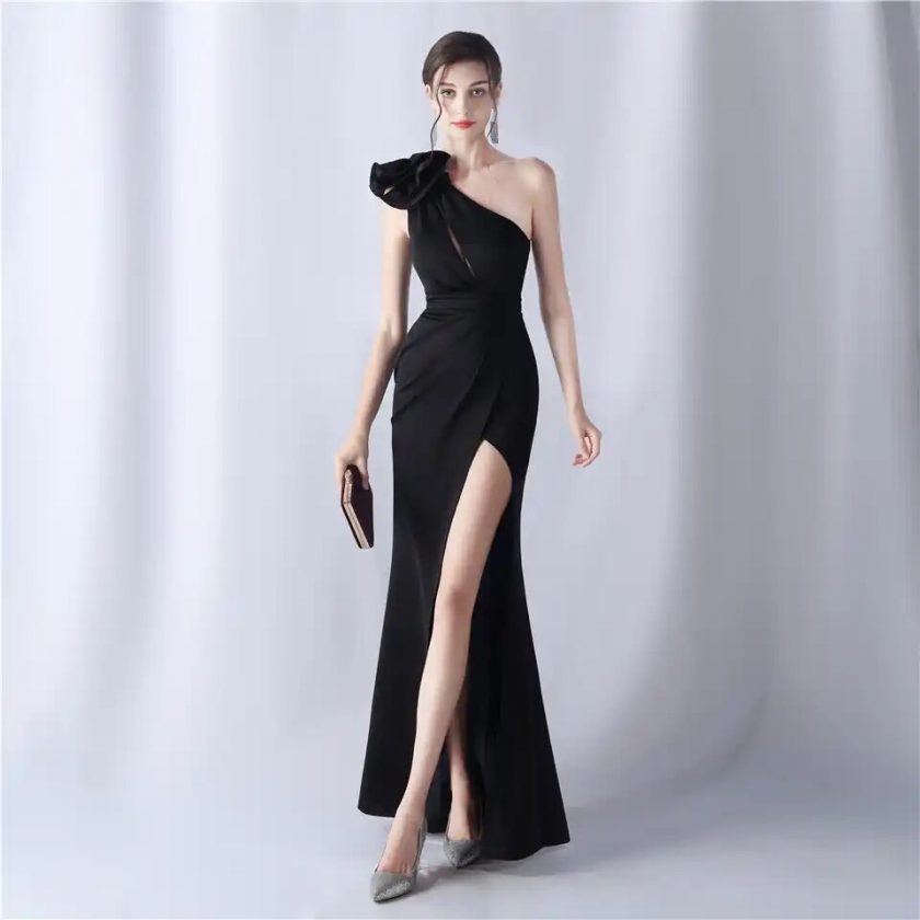 Vestido Sirena Hombro Flor - Imagen 15