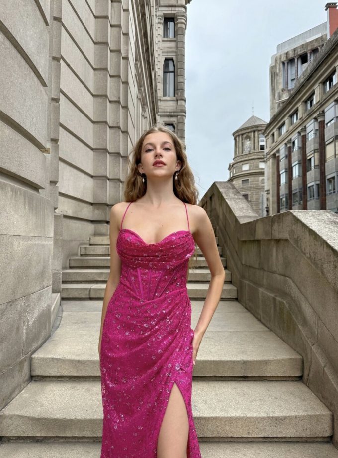 Vestido Brillo Varillas