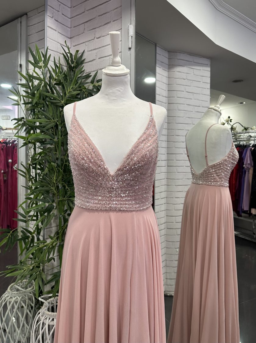 Vestido Gasa Brillos Pecho - Imagen 24
