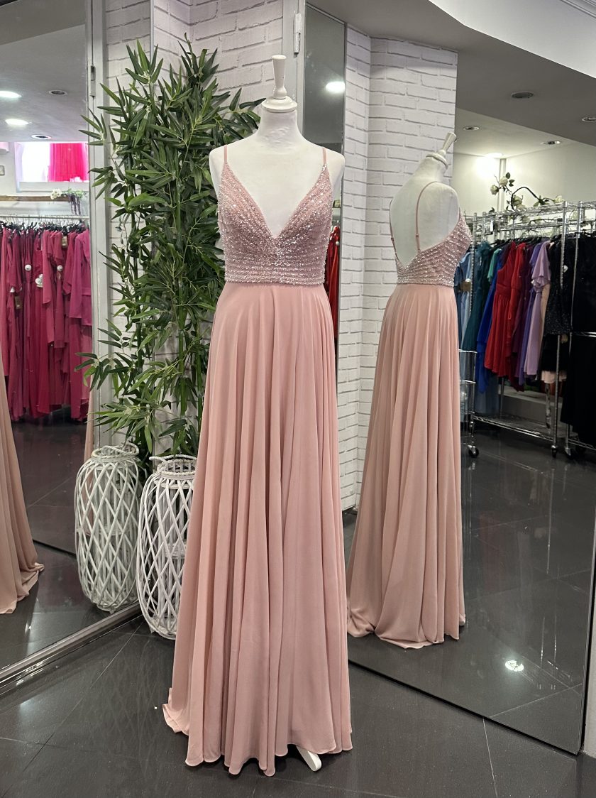 Vestido Gasa Brillos Pecho - Imagen 25