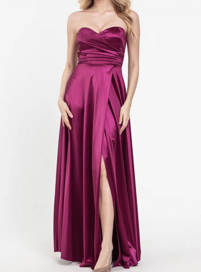 Vestido Seda Escote Corazón