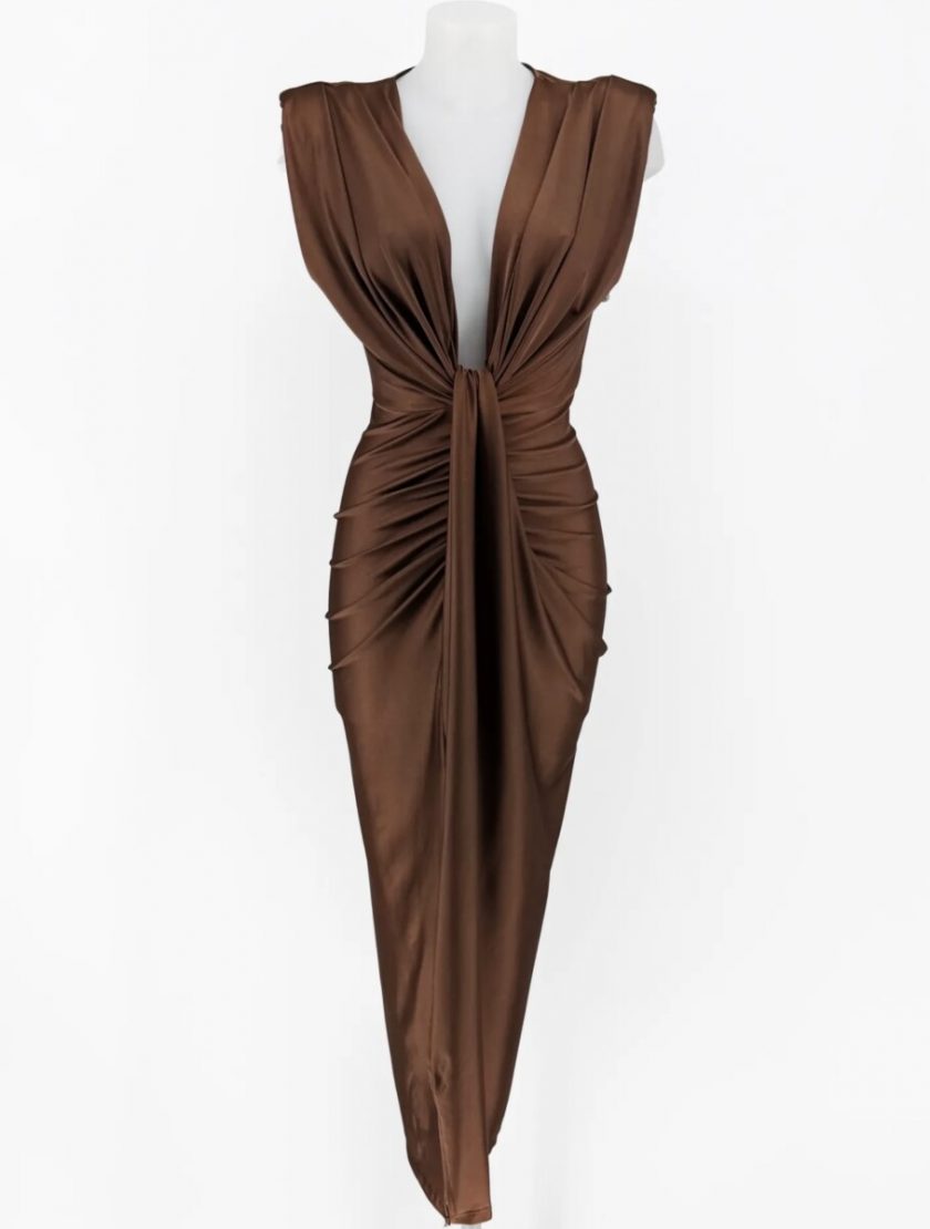 Vestido Seda Escote Nudo - Imagen 16