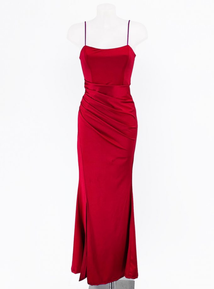 Vestido Seda Elástico Drapeado Espalda