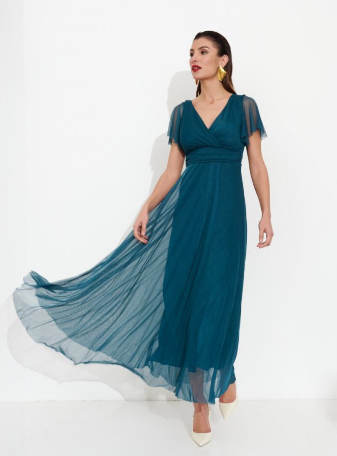 Vestido Tul Basic Mangas