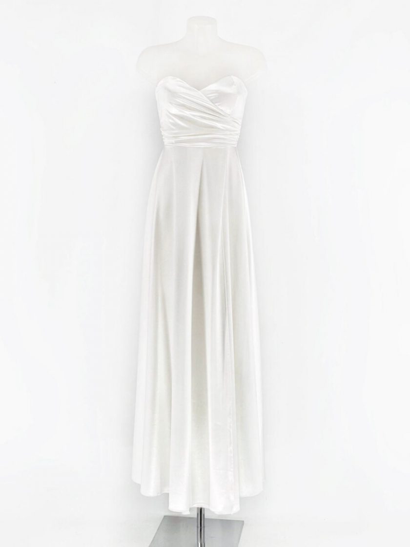 Vestido Seda Escote Corazón Novia - Imagen 5