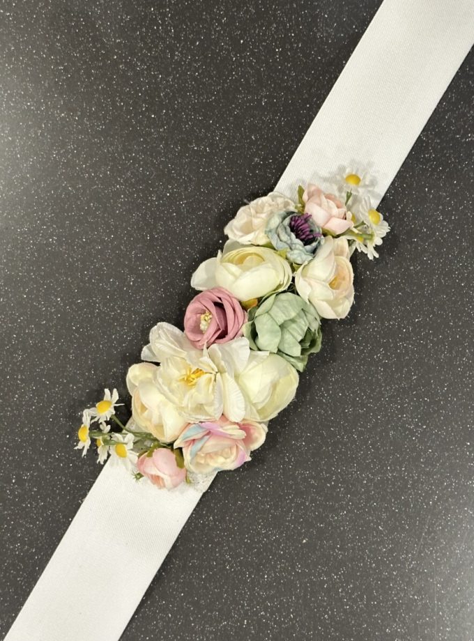 Cinturón Elástico Floral Novia