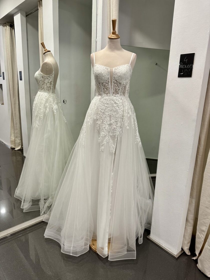 Vestido Tul Sobre Falda Novia - Imagen 4