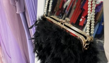 Bolso Plumas Perlas