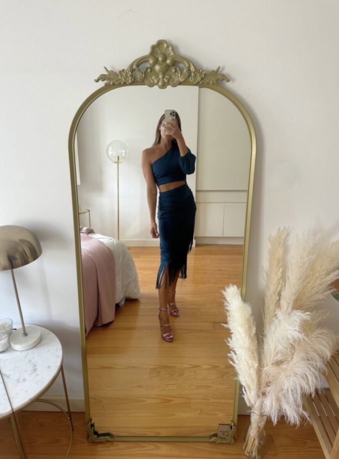 Vestido Asimétrico Flecos Abertura