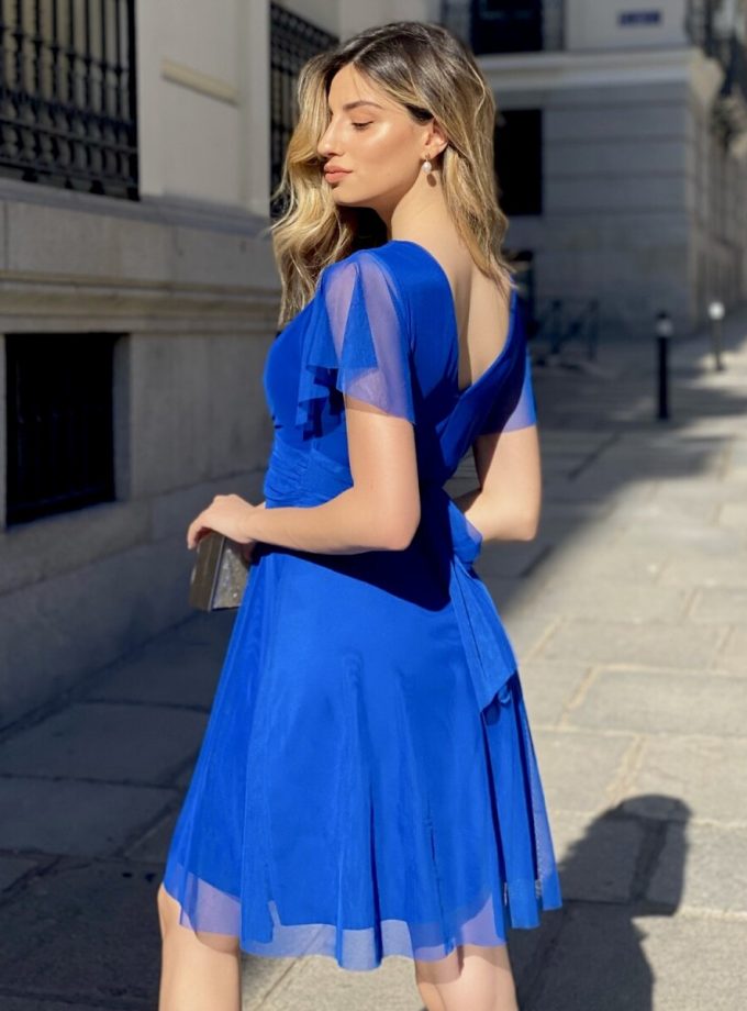 Vestido Tul Mangas Corto