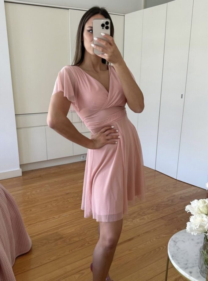 Vestido Tul Mangas Corto